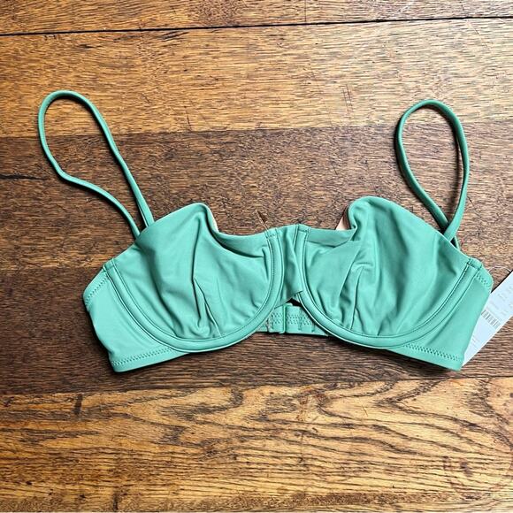 J. Crew Balconette 34B Green Bikini Top with Underwire - Picture 1 of 5